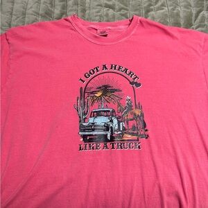Comfort Colors Pink Graphic Tee - 'I Got A Heart Like A Truck'
